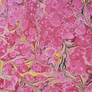 Handmade Marbled Paper, Bookbinding Endpaper, Stationary, Scrapbooking, Decorative Paper, Ebru Art 49.5 x34.5 cm
