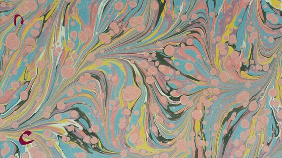 Marbled Paper Handmade 50x35 Cm Traditional Paper Surface Etsy