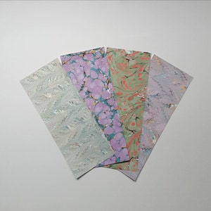 Hand Marbled Paper: Ebru Art, Bookbinding Endpaper (4x)