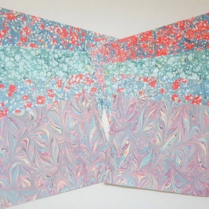 Handmarbled Paper A4x 4, Decorative Paper, Bookbinding Endpaper, Scrapbooking, Paper Arts and Crafts, Ebru Art