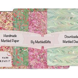 Digitalt handmarmorerat papper, omedelbara, dekorativa pappersdesigner för tryck, set 1