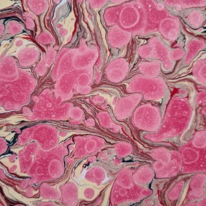 Handgeschöpftes Marmorpapier, Buchbinder-Vorsatzpapier, Briefpapier, Scrapbooking, Dekorpapier, Ebru Art 49,5 x 34,5 cm