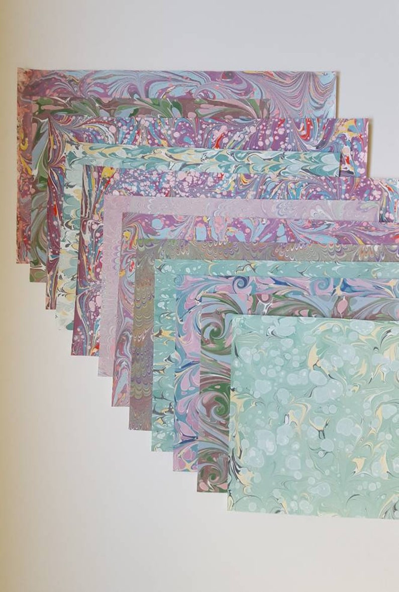 Hand Marbled Paper 30x21 Cm Traditional Surface Etsy