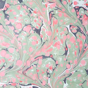 Handmarbled Paper, Aged Look, Decorative Paper, Bookbinding Endpaper, Scrapbooking,  Paper Arts and Crafts, Ebru Art, 50x34 cm
