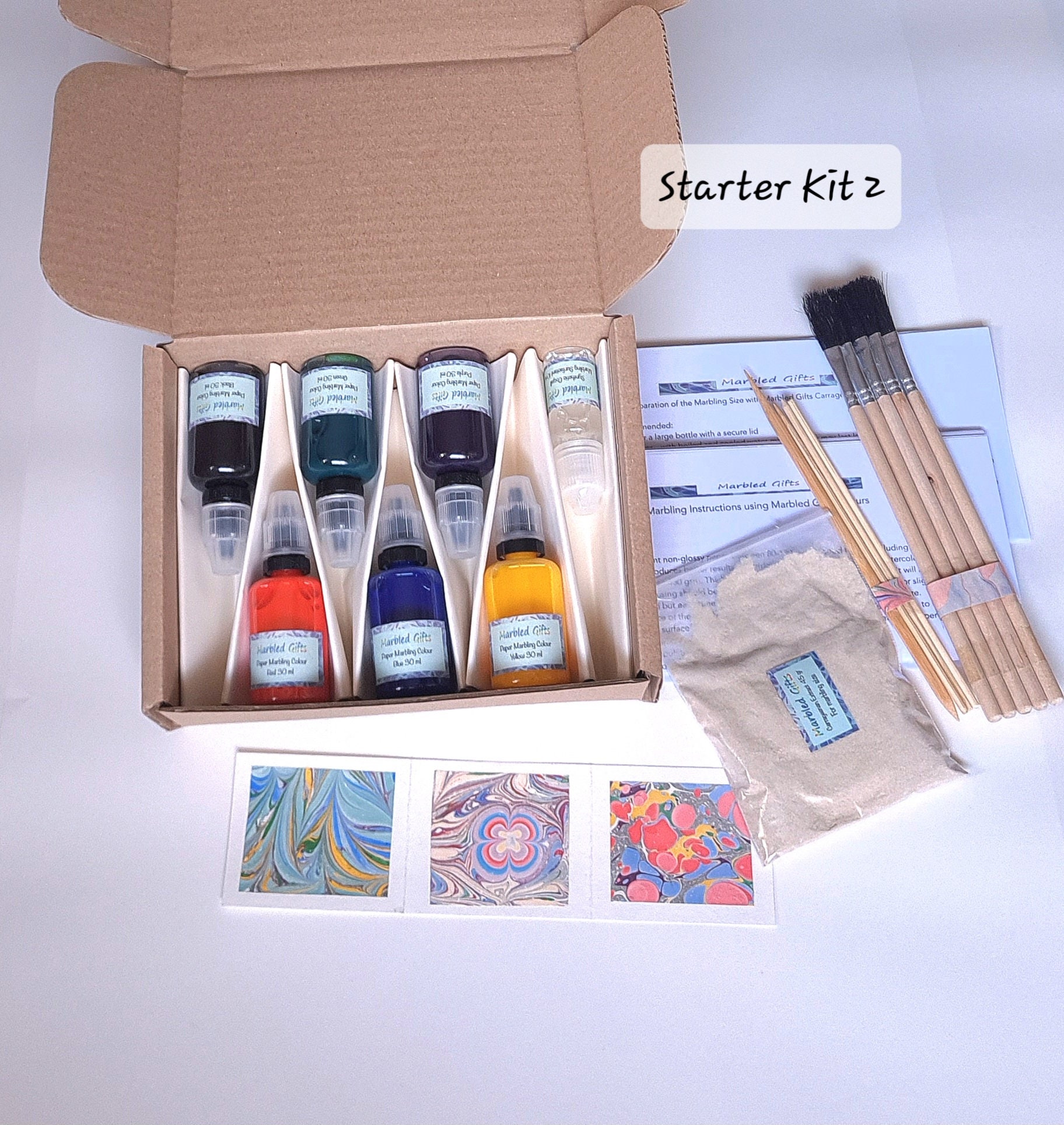 EDUMAN Kit Pittura Marmorizzazione: Attività Creativa Fai-da-Te Per Bambini 6-12 Anni
