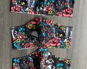 floral star wars fabric