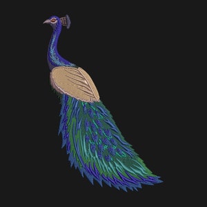 Feathery Peacock Machine Embroidery Design, Embroidery files