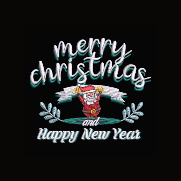 Digitized Merry Christmas Embroidery Design
