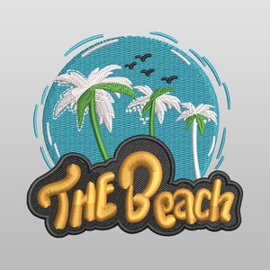 The Beach Machine Embroidery Design, Embroidery Patterns, Embroidery Files, National Beach Day Design