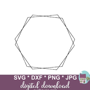 Hexagon Frame SVG, Monogram Frame Svg, SVG Files For Cricut And Silhouette