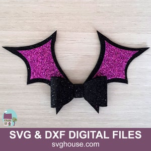 Plantilla de moño de murciélago SVG Archivos de corte de moño de Halloween para Cricut y Silhouette
