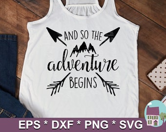 And So The Adventure Begins Svg, Adventure Svg, Adventure Clipart, Camping Svg, Adventure Begins Svg, Adventure Cut File, Svg File, Cut File