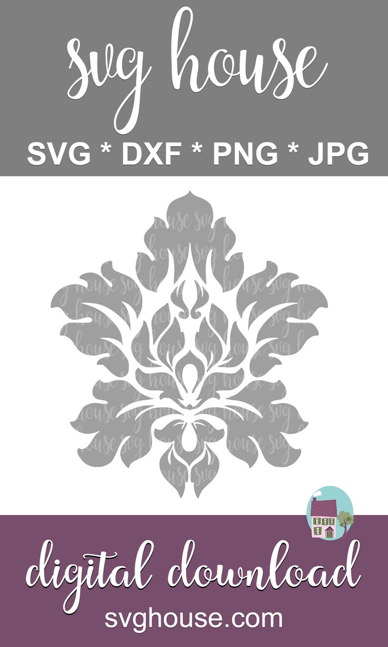 Download Damask SVG Floral Damask SVG SVG Files For Cricut And | Etsy