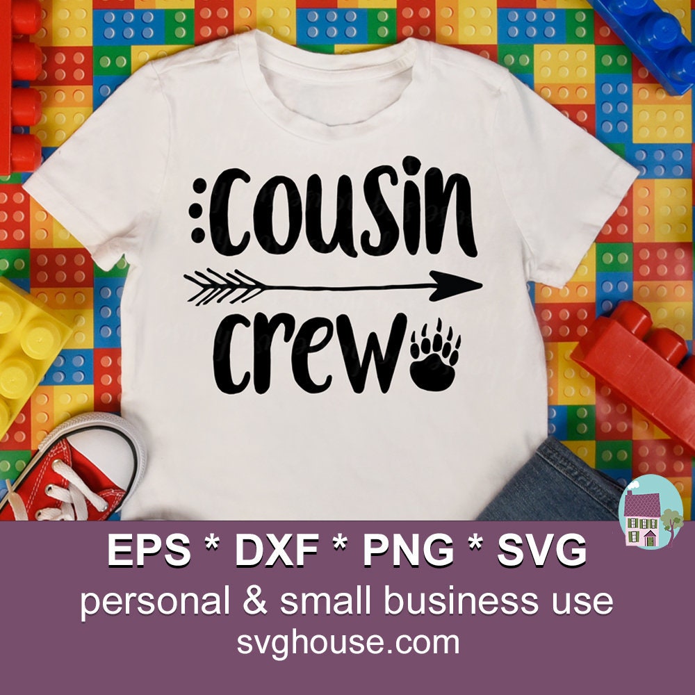Cousin Crew SVG, Boy Cousin Svg, Bear Paw Svg, Cousin SVG, Cousins Svg, Cousin Shirt Svg, Cousin Dxf, Cousin Cut File, Cousins Svg File