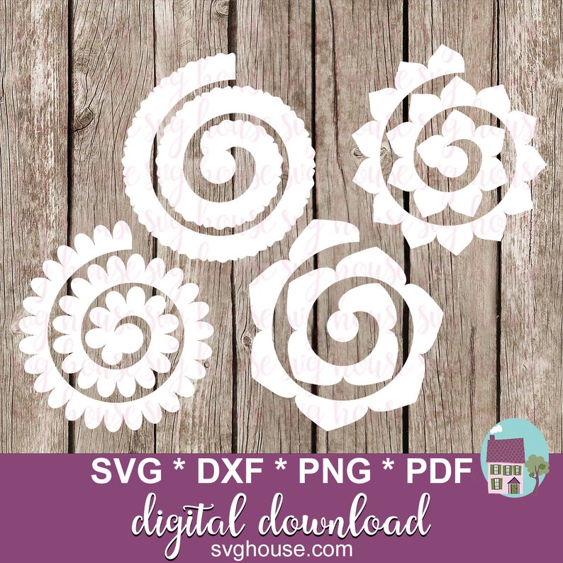Download Rolled Paper Flowers Svg 12 Rolled Flower Templates Svg Cut Files For Cricut And Silhouette Clip Art Art Collectibles
