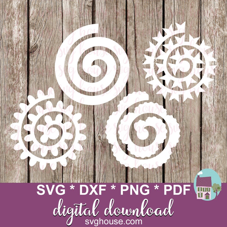 Download Clip Art 12 Rolled Flower Templates Svg Cut Files For Cricut And Silhouette Rolled Paper Flowers Svg Art Collectibles