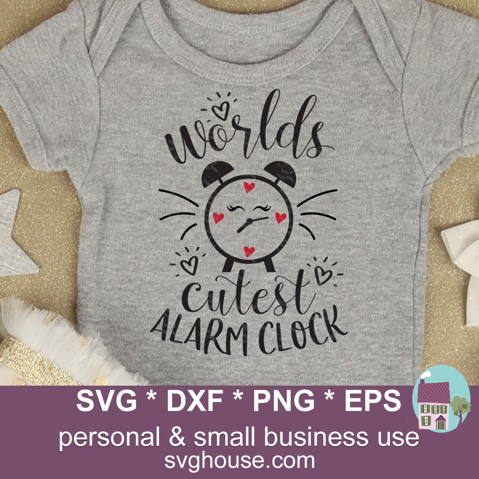 Worlds Cutest Alarm Clock SVG Cut Files for Silhouette and Etsy Norway