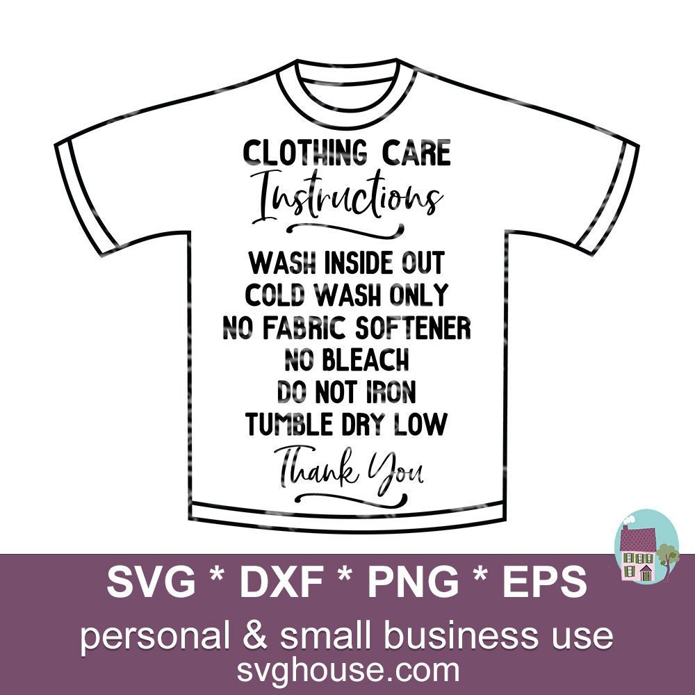 Download Clothing Washing Instructions Svg For Silhouette And Cricut Etsy