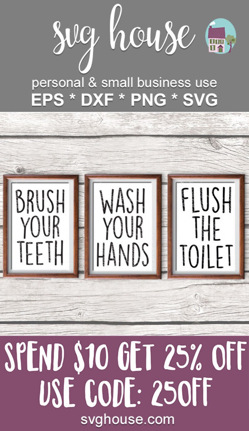 Download Bathroom Rules SVG Cut File Brush Wash Flush Svg Vector ...