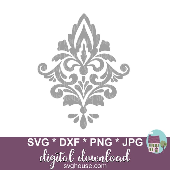 Download Clip Art Svg Files For Cricut And Silhouette Damask Svg Floral Damask Svg Art Collectibles