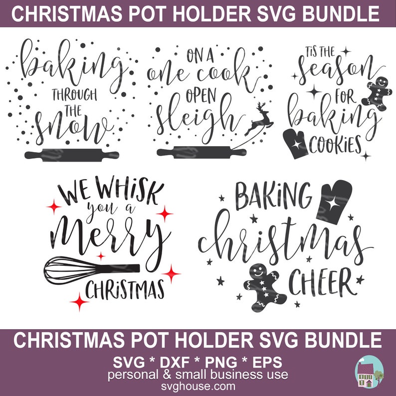 Download Christmas Pot Holder SVG Bundle Vector Cut Files For | Etsy