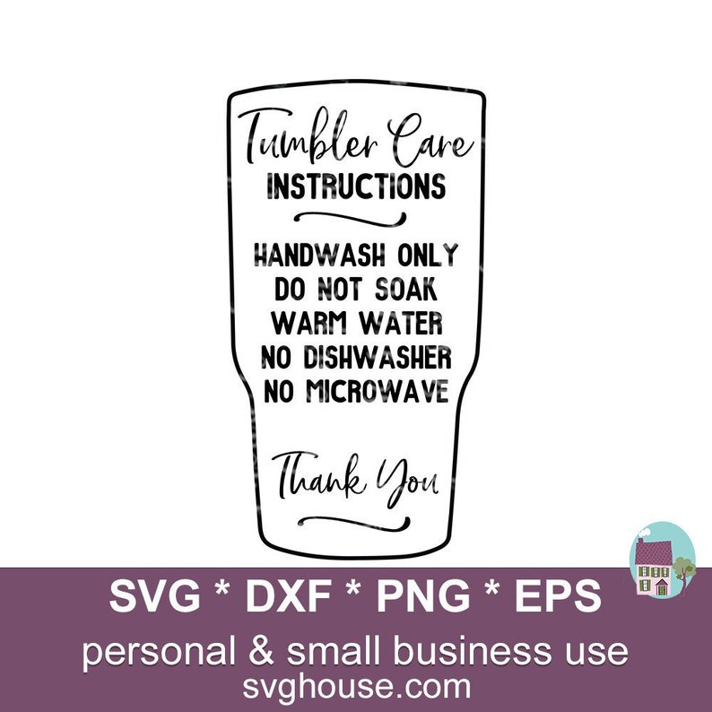 Tumbler Washing Instructions Svg Care Card Cut File Vector - Etsy UK