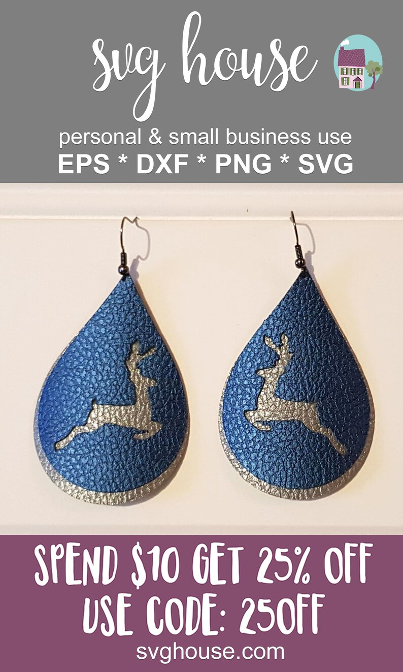 Download Reindeer Earrings SVG Stacked Earring Cut Files For ...