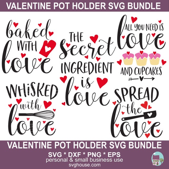 Download Valentine Pot Holder SVG Bundle Vector Cut Files For | Etsy