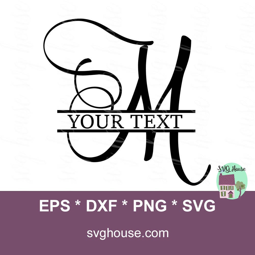 M Split Monogram Svg Split Letter M Svg M Initial Svg Silhouette Images