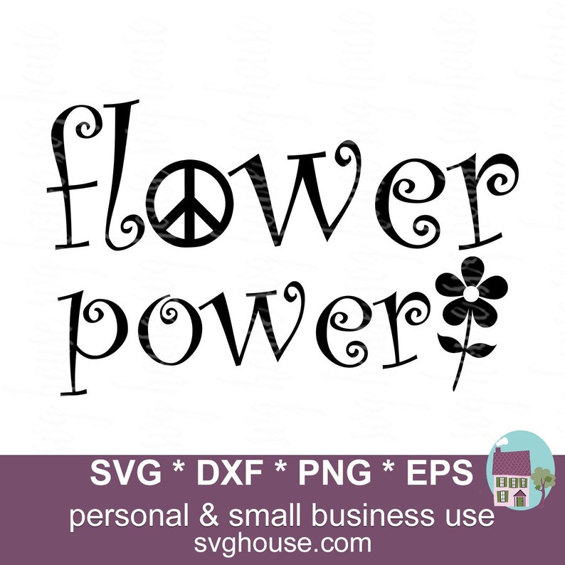 Flower Power SVG Hippie SVG Cut Files For Cricut And | Etsy