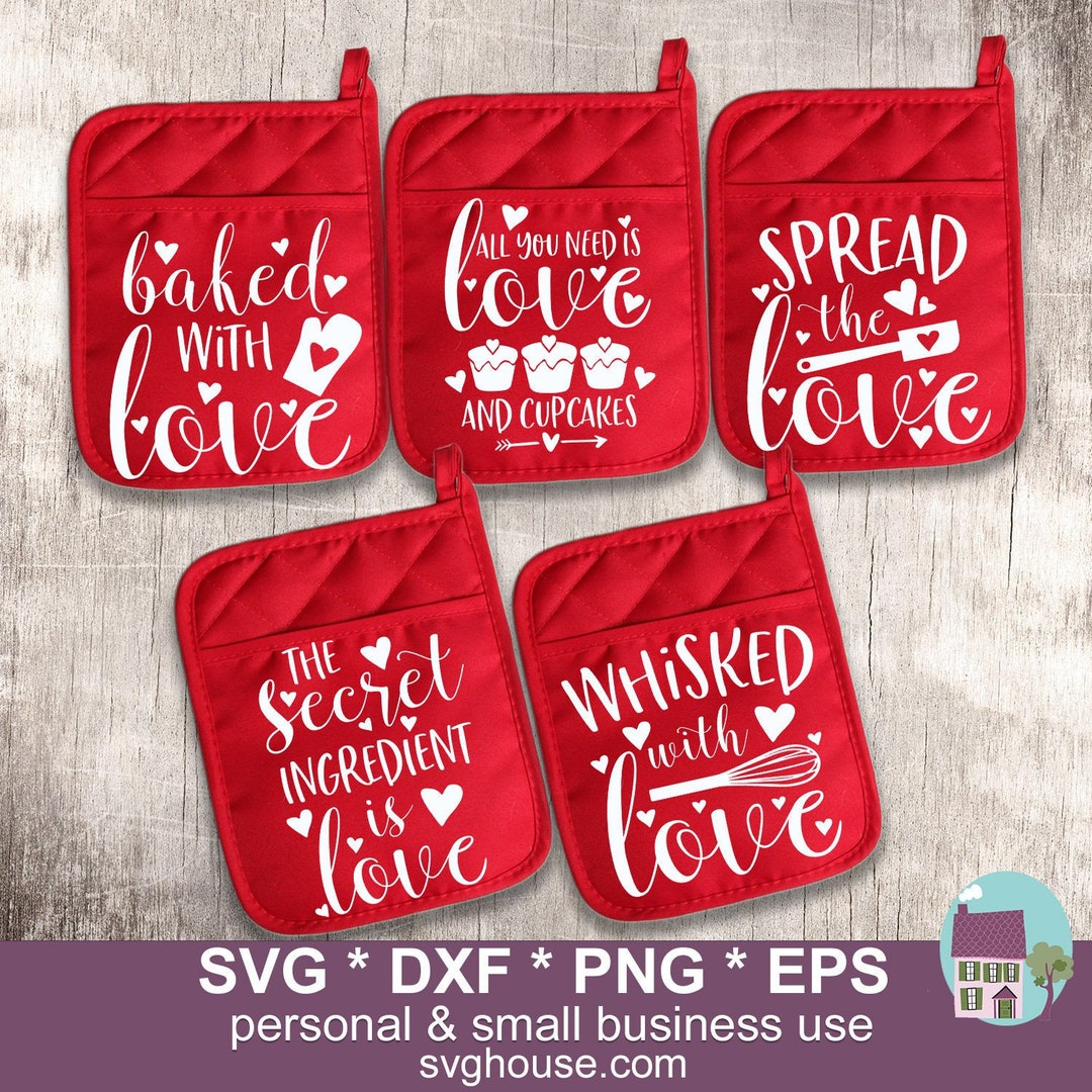 Valentine Pot Holder SVG Bundle, SVG Files for Cricut and Silhouette