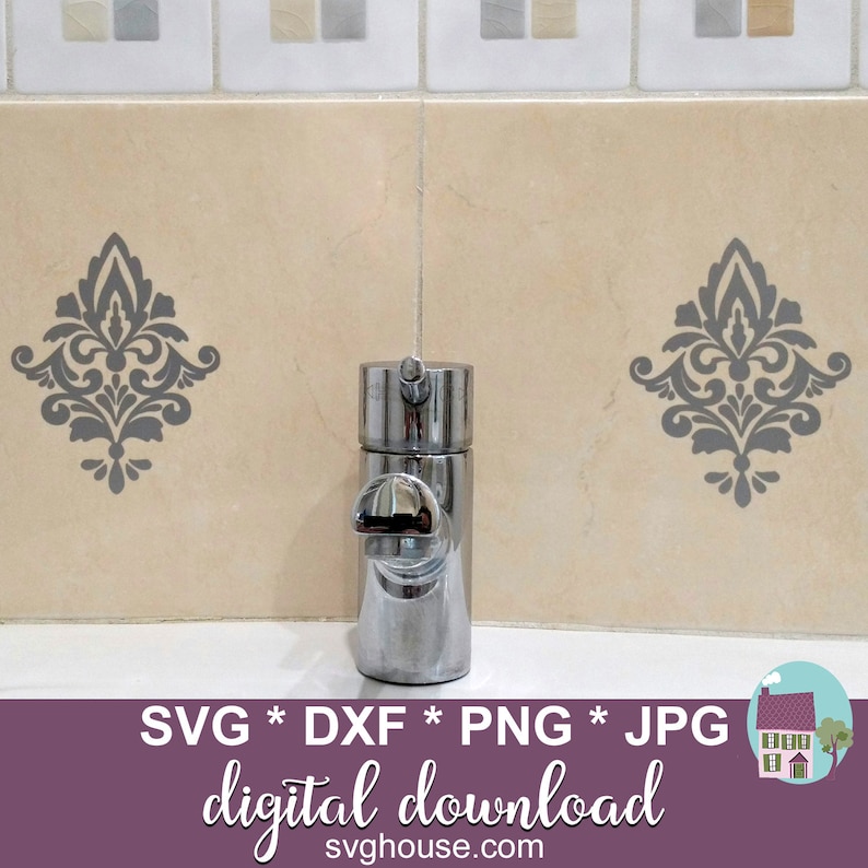 Download Damask SVG File Stencil SVG SVG Files For Cricut And | Etsy