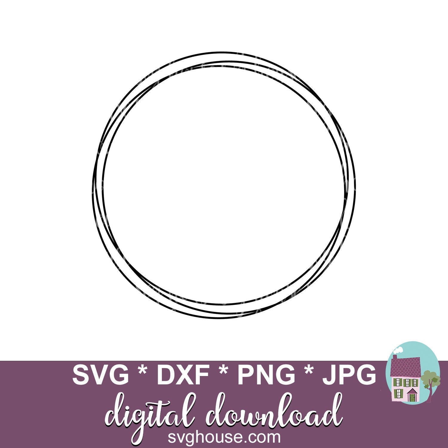 Circle Frame SVG Wire Circle Monogram Frame Svg SVG Files for