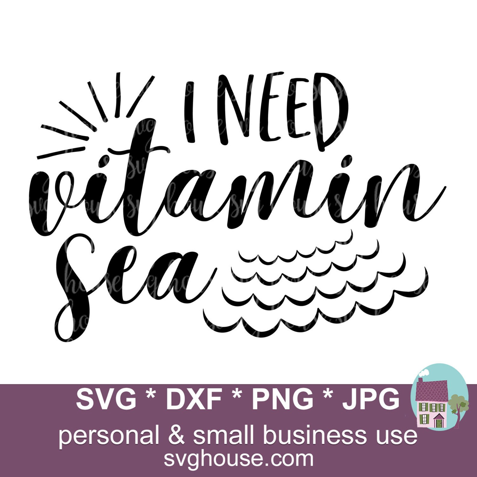 I Need Vitamin Sea SVG Files for Cricut and Silhouette Etsy