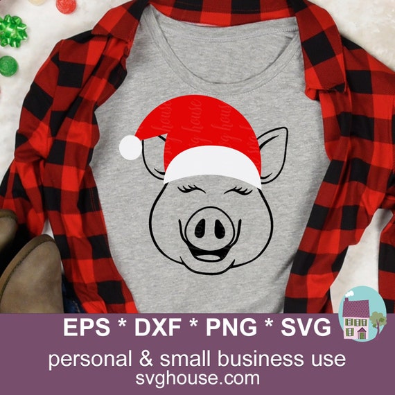 Download Santa Pig Svg Christmas Vector Cut Files For Silhouette And Etsy