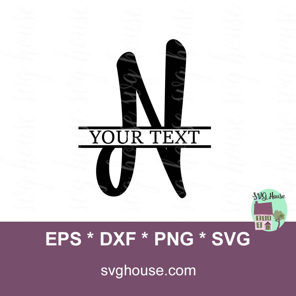 Download SVG Split Letter N. Split Monogram SVG File. Svg Split | Etsy