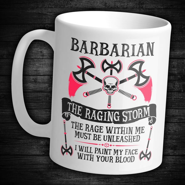 The Barbarian (Class Design Series) / Dungeons & Dragons / Ceramic Mug  / RPG, D20, Gaming, DnD, Gift, Fantasy