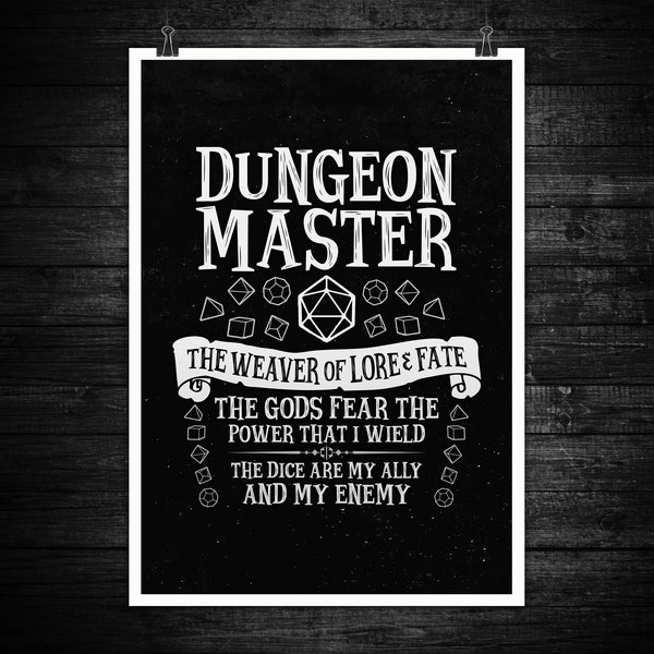 The Dungeon Master (Class Design Series) / Dungeons & Dragons / Art Print, Poster (A4, A3, A2, A1)  / RPG, D20, Gaming, DnD, Gift, Fantasy