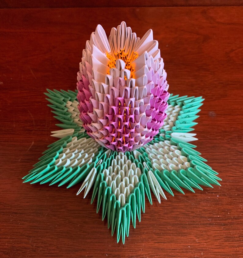 Lotus Flower Origami Votive Etsy