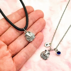 Hamster Necklace, Gerbil Necklace, Personalized Jewelry, Optional Initial and Birthstone Charm, Guinea Pig Jewelry, Silver Mouse