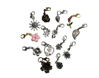 Flower Clip On Charms Zipper Pulls, Your Choice!