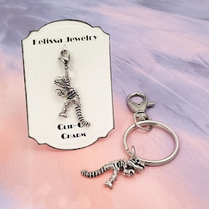 Dinosaur Bone Skeleton Zipper Pull Dinosaur Skeleton Keychain Keyring, Personalized