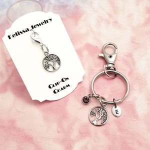 Tree of Life Zipper Pull Silver, Tree of Life Keychain Keyring Silver