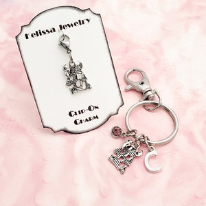 Haunted House Zipper Pull Haunted House Keychain Keyring w/Personalization