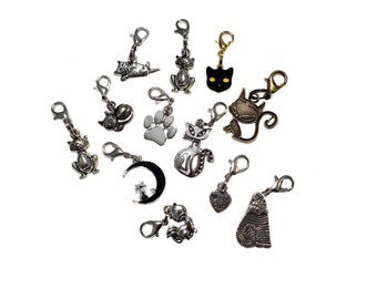 Cat Clip on Charms Zipper Pulls Cats Your Choice!