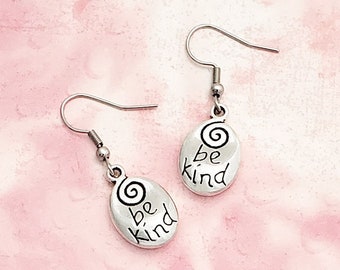 Be kind earrings teacher gift ideas lightweight teardrop earrings kindness jewelry kindness gifts bff wooden statement earrings