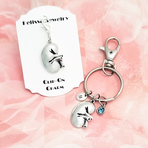 Anatomical Kidney Keyring Clip On Kidney Keychain or Kidney Zipper Pull Human Kidney Keyring w/Optional Initial and/or Birthstone Keychain