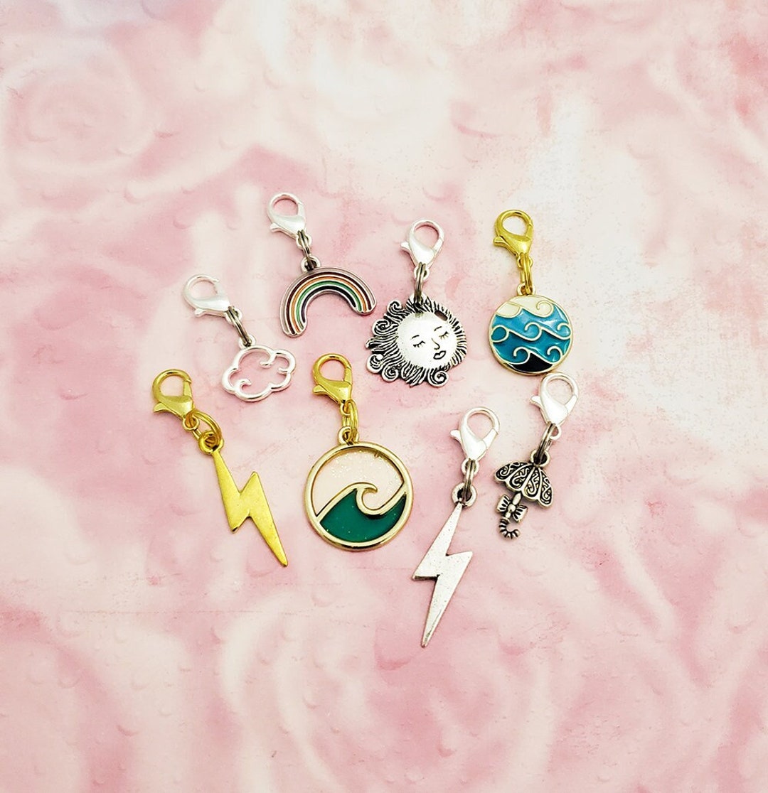 String Weather. Gift Weather Zipper Pull Charm: Cloud, Rainbow, Lightning Bolt, Sun - Etsy