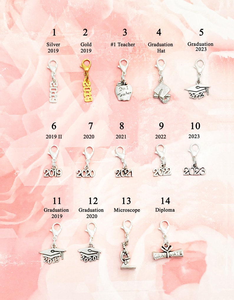 Clip on Charms Zipper Pulls School Graduation Hat Teacher Etsy