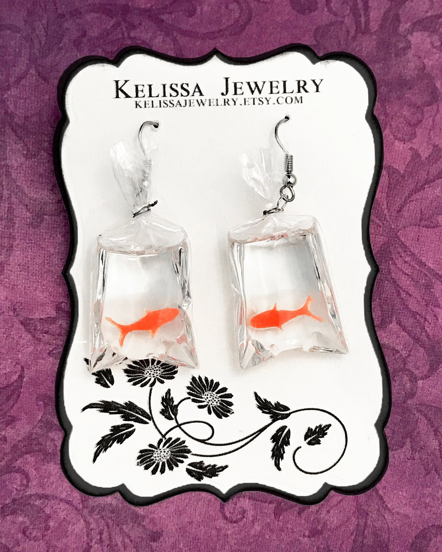 Goldfish In A Bag Earrings –